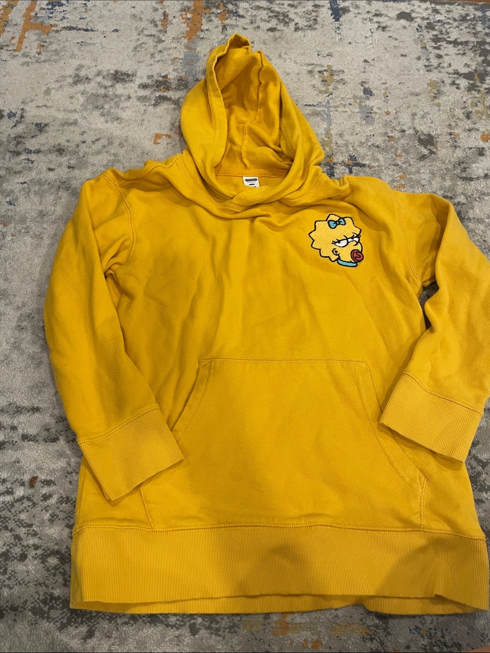 Kids' Yellow Hooded One-Piece with Maggie Simpson